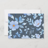 Eenvoudige Royal Blue Opulence Wildflower bruiloft Bedankkaart (Achterkant)