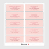 Eenvoudige roze Adresetiketten Sticker (Vel)