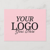 Eenvoudige Roze Bedrijf Logo met QR Code Business Briefkaart (Voorkant)