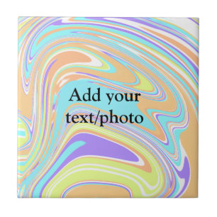 Eenvoudige roze blauw oranje geel abstracte voeg n tegeltje