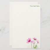 Eenvoudige roze bloemen briefpapier (Voorkant / Achterkant)