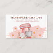 Eenvoudige Roze Bloemen Taart Bakkerij Visitekaartje (Voorkant)