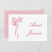 Eenvoudige roze boog platte plaats kaart (Voorkant / Achterkant)