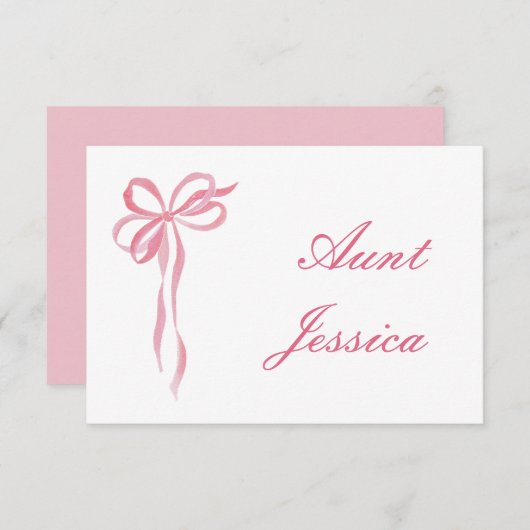 Eenvoudige roze boog platte plaats kaart (Voorkant / Achterkant)