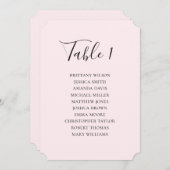 Eenvoudige roze bruiloft zitkaart. Modern script Kaart (Voorkant / Achterkant)