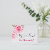 Eenvoudige roze Daisy Floral Professional Business Aanbevelingskaartje (Staand voorkant)
