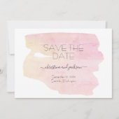 Eenvoudige roze en gele Waterverf: datum opslaan Save The Date (Voorkant)