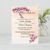 Eenvoudige Roze en Ivoorkleurige Bloemige Waterver Kaart (Staand voorkant)