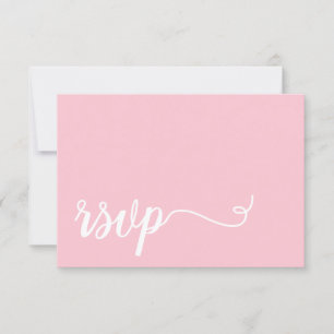 Eenvoudige Roze en witte Kalligrafie RSVP Bruiloft
