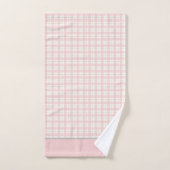 Eenvoudige roze geruite aangepaste naam boerderij bad handdoek (Handdoek)