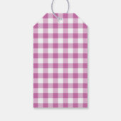 Eenvoudige Roze Geruite Script Prettig Kerstfeest Cadeaulabel (Achterkant)