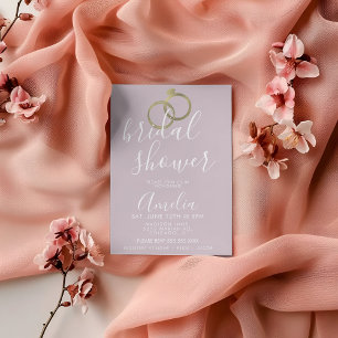 Eenvoudige Roze Gouden Ring Bruiloftfeest Briefkaart