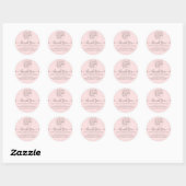 Eenvoudige roze handgeschreven harten Klant Dank u Ronde Sticker (Vel)