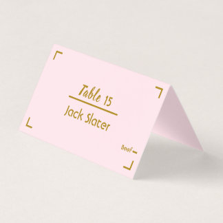 Eenvoudige Roze Handgeschreven Script Bruiloft Taf Kaart
