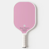 Eenvoudige roze je aangepaste tekst op maat pickleball paddle (Achterkant)