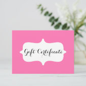 Eenvoudige roze Kaart bedrijfscadeaubon (Staand voorkant)