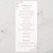 Eenvoudige Roze Kersenbloesem Monogram Huwelijk Programma (Achterkant)