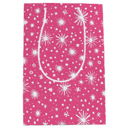 Eenvoudige roze kerst medium cadeauzakje