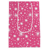 Eenvoudige roze kerst medium cadeauzakje (Achterkant)