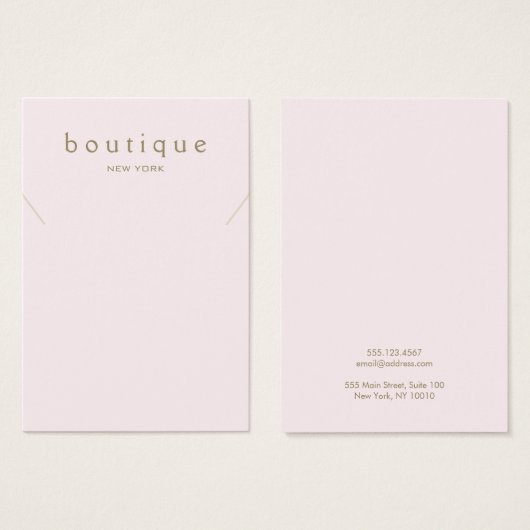 Eenvoudige roze Ketting-armbandbreedteweergave Kaa Visitekaartje (Voorkant /achterkant)