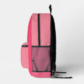 Eenvoudige roze kleur blokt wit monogram bedrukte rugzak (Rechts)