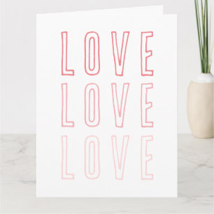 Eenvoudige roze Liefde Liefde Valentijnse Foto Kaart