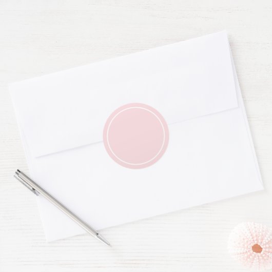 Eenvoudige roze met witte rand ronde sticker (Envelop)