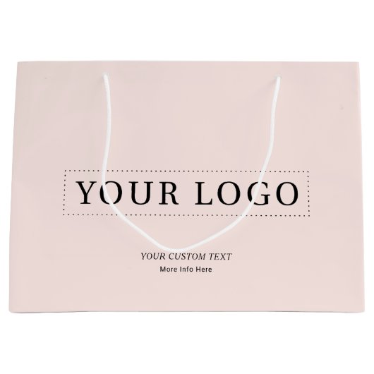 Eenvoudige roze minimale zakelijke Logo boodschapp Groot Cadeauzakje (Voorkant)