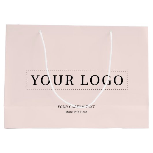 Eenvoudige roze minimale zakelijke Logo boodschapp Groot Cadeauzakje (Achterkant)