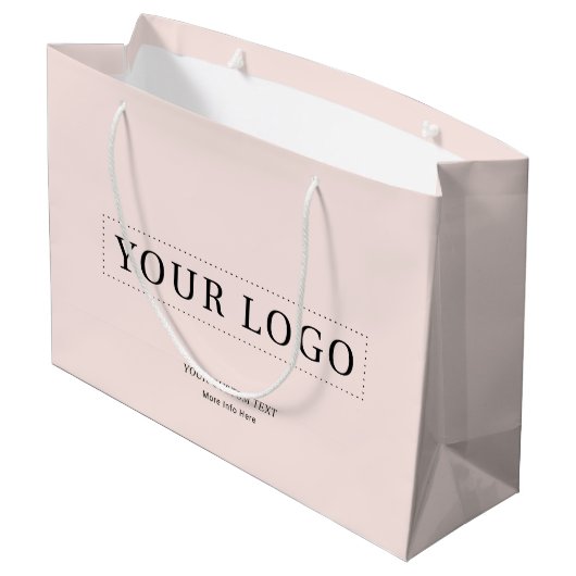Eenvoudige roze minimale zakelijke Logo boodschapp Groot Cadeauzakje (Achterkant Gekanteld)