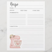 Eenvoudige Roze Mixer Bloemen Cake Bakkerij Recept Flyer (Voorkant)