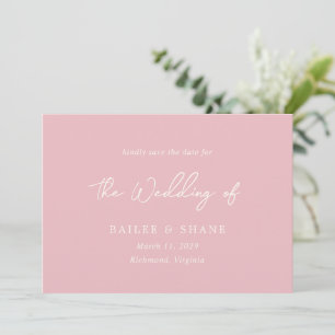 Eenvoudige Roze Moderne Trouw Save The Date