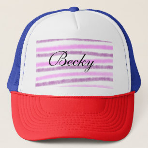 eenvoudige roze pastelkleurige waterverf voeg je n trucker pet