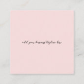 Eenvoudige roze professionele minimale moderne QR- Vierkante Visitekaartje (Achterkant)