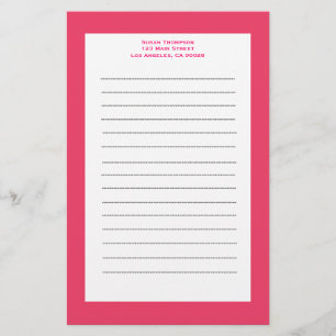 Eenvoudige roze rand briefpapier