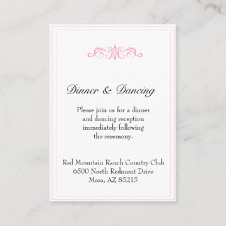 Eenvoudige Roze Receptie & Accommodatie Kaart