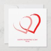 Eenvoudige Roze Rode Harten Valentijn's Day Modern Feestdagenkaart (Voorkant)