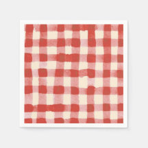 Eenvoudige Roze Rode Waterverf Plaid Baby Shower