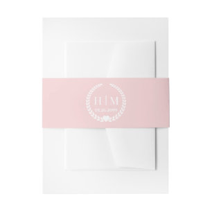 Eenvoudige Roze Roze Monogram Uitnodiging  Uitnodigingen Wikkel