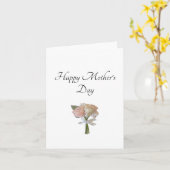 Eenvoudige roze rozen elegant Moederdag Kaart (Gele Bloem)