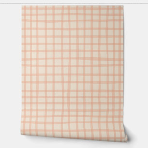 Eenvoudige roze strepen Gingham Peel Stick Behang