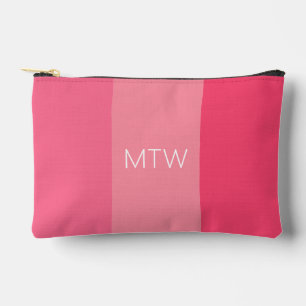 Eenvoudige Roze Strepen Witte Initialen Monogram Etui