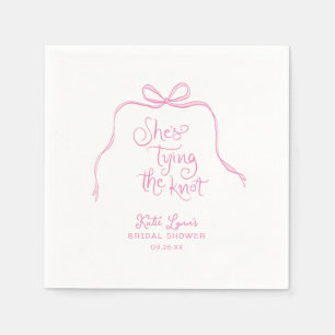 Eenvoudige Roze Strik Bruidsdouche Servet