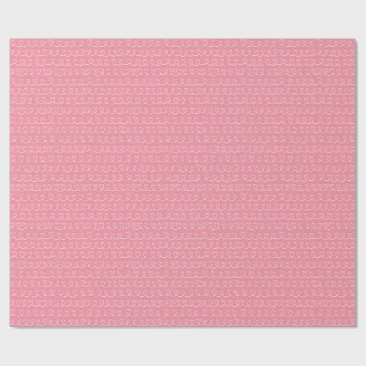 Eenvoudige Roze Valentijn Hart Loop Stripe Cadeaupapier (Vlak)
