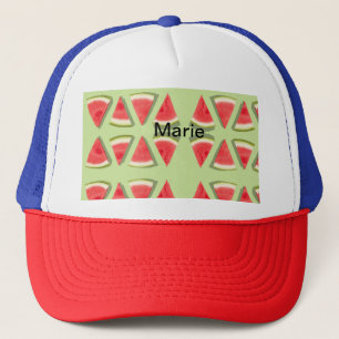 Eenvoudige roze watermeloen voeg naam toe minimale trucker pet