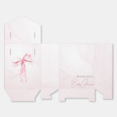 Eenvoudige Roze Waterverf Bow Baby shower Favoriet Bedankdoosjes (Ongevouwen)