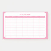 Eenvoudige roze weekplanner post-it® notes (Voorkant)