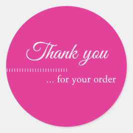 Eenvoudige Roze Wit Zakelijke Klant Dank u Ronde Sticker