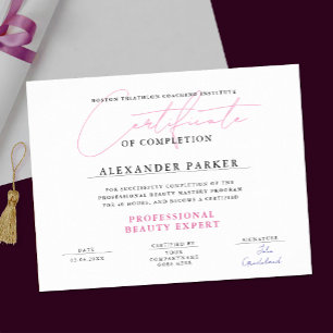 Eenvoudige Roze Witte Professionele Schoonheidscer Poster