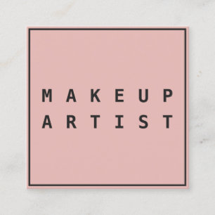 Eenvoudige roze zwarte, vette lettertypegrensmaker vierkante visitekaartje